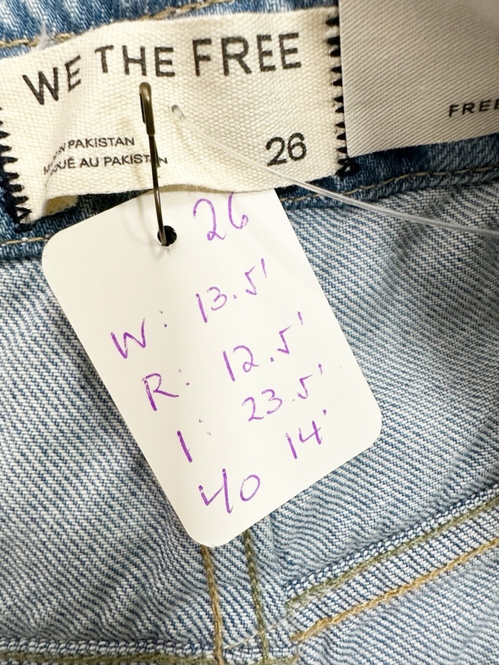 NEW Free People We The Free High Tide Belted Crop Oasis Blue Denim Jeans XS - Picture 11 of 13